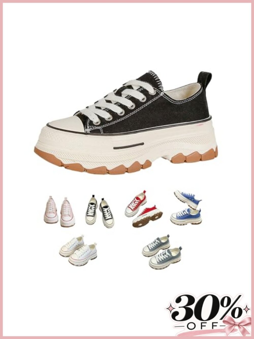 Canvas Chunky Platform Anti-Slip Sneakers Y2K